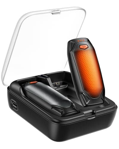 Kesguar Hand Warmers Rechargeable - 2 Pack 14000mAh AI Electric Hand Warmers with Charging Case, Magnetic 2 in 1 Pocket Handwarmers, Portable Heater Gifts for Women/Men/Golf/Camping/Hunting