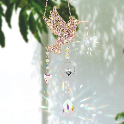 Gifts for Mom from Daughter Son - Best Mom Ever Gifts Unique Mother Birthday - Sun Catchers Indoor Wall Art Home Decor Gift for Hummingbird Bird Lovers Women Mother's Day
