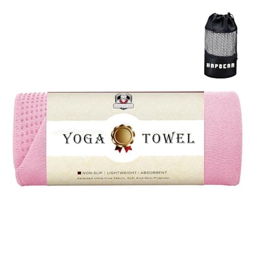 HAPBEAR Hot Yoga Towel - Non Slip Yoga Mat Towel with Grip Dot, Super-Absorbent, Soft Microfiber Towel for Hot Yoga, Pilates and Fitness