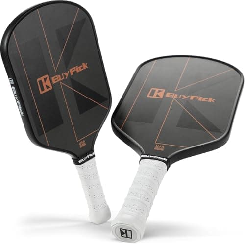 Pickleball Paddle Set of 2 for Beginners & Intermediates – Carbon Fiber Face, 16mm Polypropylene Honeycomb Core, Perforated Anti-Slip Grip – USA Pickleball Approved – 4 Balls + Carry Bag