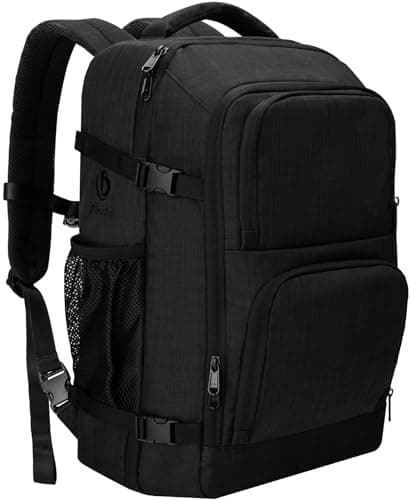 Dinictis Travel Backpack Carry on Flight Approved, Backpack Suitcase for Travel, Personal Item Travel Bag fits 17 inch Laptop-Black