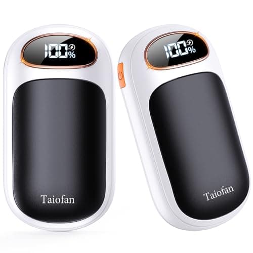 Taiofan Rechargeable Hand Warmer 2 Pack, LED Display & 4 Levels, Ultrathin Electric Hand Warmers Portable USB Pocket Heater Fits Gloves for Hunting Essentials, Camping, Raynauds, Gifts for Christmas