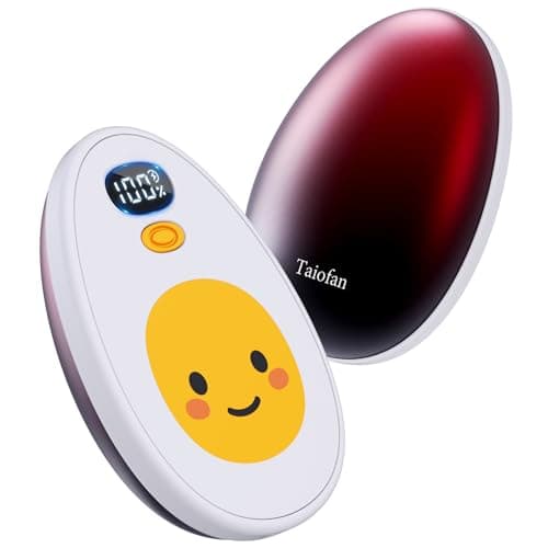 Taiofan Hand Warmers Rechargeable, 2 Pack Cute Egg Design, LED Display, 4 Levels Fast Heating Magnetic Electric Hand Warmers, Portable Pocket Heater Gifts for Women Men Outdoor Camping Hunting Golf