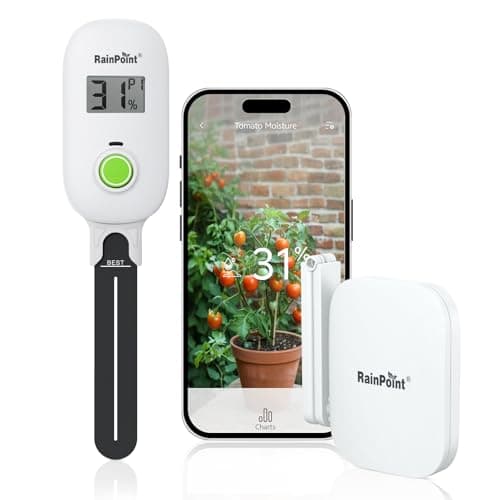 RAINPOINT Smart Digital Wireless Plant Moisture Meter Houseplants Indoor WiFi Hub Kit with Low/High Moisture Alert,Real-time Monitor Hygrometer Sensor Outdoor Gardening Push Notification&Email
