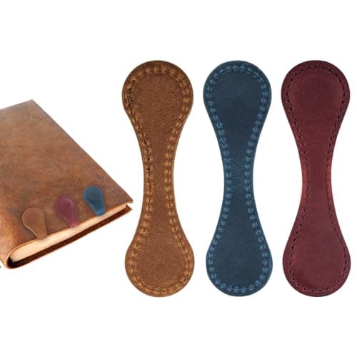 3pcs Leather Magnetic Bookmarks, Double-Sided Leather Magnet Bookmark for Reading, Book Markers for Book Lovers, Gifts for Mother's Day, Father's Day, Christmas
