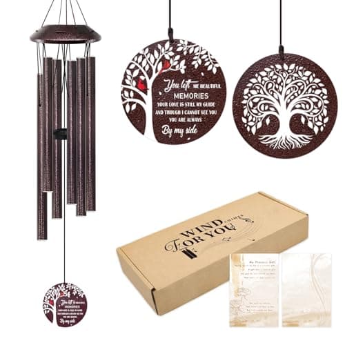 Memorial Gifts for Loss of Mom/Dad - 32" Cardinal Sympathy Wind Chimes with Tree of Life - Bereavement Remembrance Condolence Gifts for Loss of Loved One -Memorial Chimes for Outside Garden