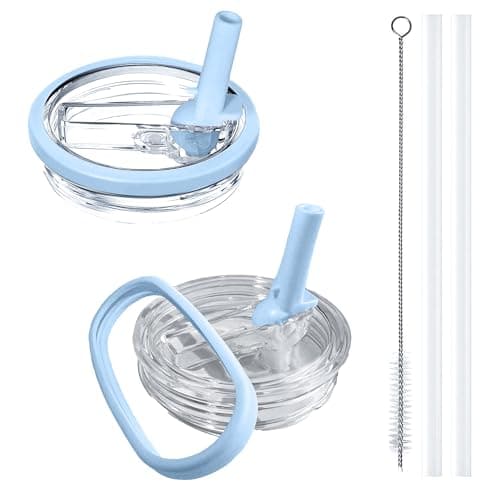 Aooiiysd 2 Pack Stanley Lid No Spill, Replacement Fit for 40 oz Stanley Quencher H2.0, Spill-Proof Design, High-End Anti-Fall And Heat-Resistant Material（Light Blue）