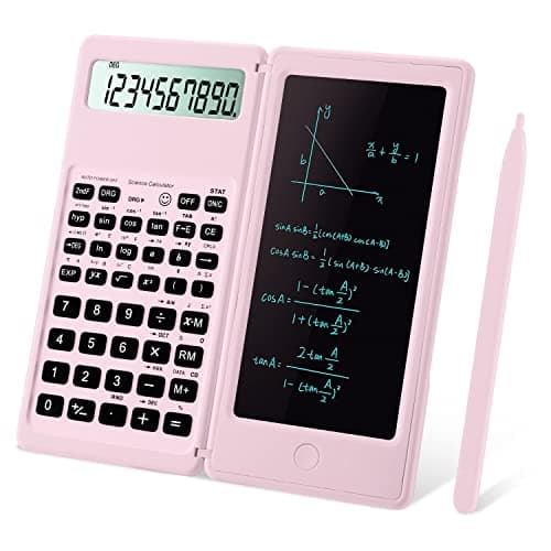 IPepul Scientific Calculators for Students, 10-Digit Large Screen, Math Calculator with Notepad, Classroom Must Haves for Middle High School Supplies & College （Pink