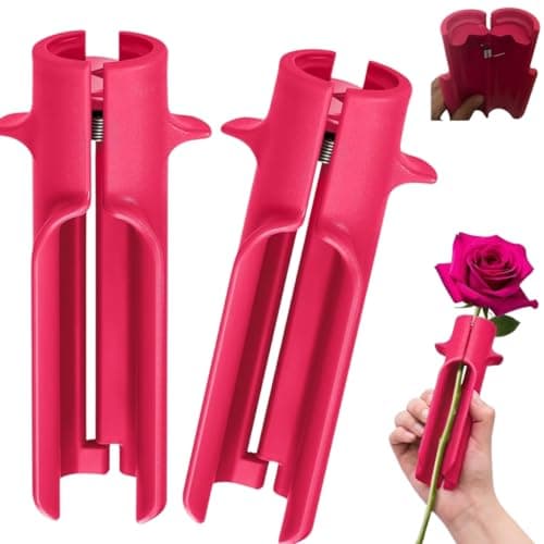 2Pcs Rose Thorn Stripper Tool, Flower Stem Cutter & Leaf Remover – Professional Gardening Tool for Florists, DIY Bouquets, Home, Wedding, Floral Arrangements (Rosered)