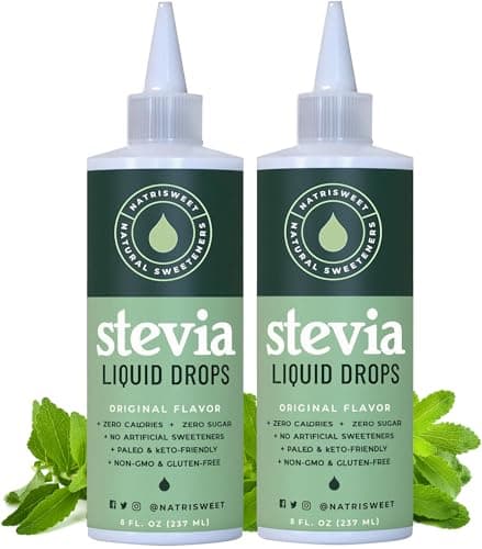 Natrisweet Liquid Stevia Drops, 8oz 2pack, Pure Sweetener from Stevia Extract, Plant-Based Sugar Substitute, Zero Calorie Keto Sweetner, Mix Liquid Sugar into Drinks and Treats, Non-GMO