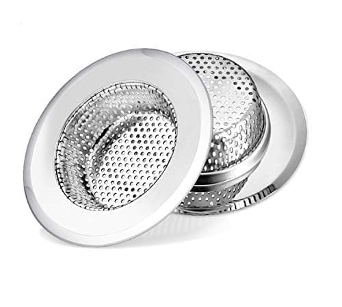 Iafand 2 Pack Sink Drain Strainer, Stainless Steel Kitchen Sink Strainer Drain Plug Filter Strainer with Large Wide Rim 4.5" for Kitchen