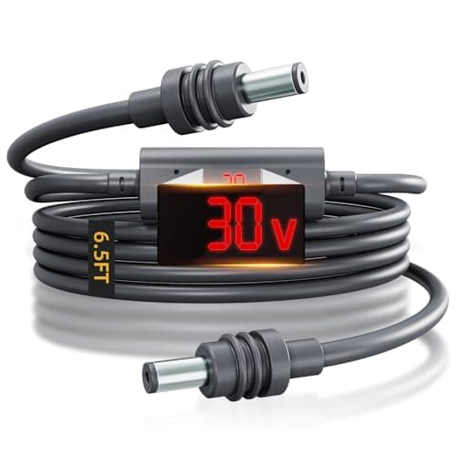 Starlink Mini DC Power Cable – 18AWG Tinned Copper Wire with Real-Time Voltage & Current Monitor for Fast Troubleshooting, Waterproof Replacement Accessories for Home, RV & Camping (2m/6.5ft)