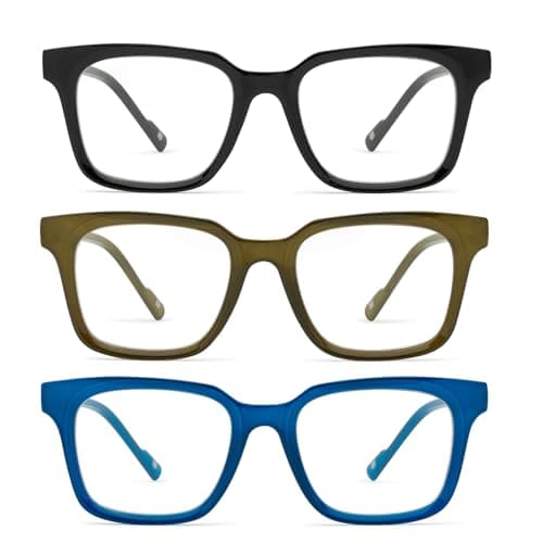 GiGimuna Blue Light Blocking Glasses for Woman Men,Bluelight Computer Phones Gaming TV fashion Glasses for Womens Mens Clear Lens,Blocks Blue Rays and UV Glare,Anti Eye Strain and Insomnia 3pcs BL71