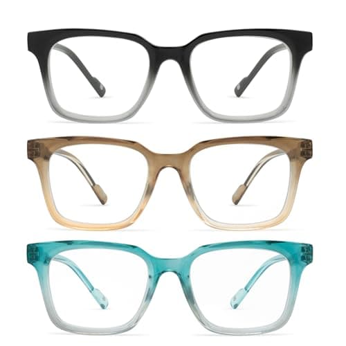 GiGimuna Blue Light Blocking Glasses for Woman Men,Bluelight Computer Phones Gaming TV fashion Glasses for Womens Mens Clear Lens,Blocks Blue Rays and UV Glare,Anti Eye Strain and Insomnia 3pcs BL72