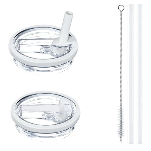 2 Pack Stanley Lid Replacement 40 oz, for Stanley Quencher H2.0, Spill-Proof Design, High-End Anti-Fall And Heat-Resistant Material (White)