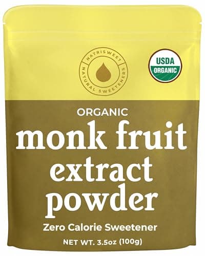 Monk Fruit Extract Sweetener, 3.5 oz, Pure USDA Organic with No Fillers Zero Calories, Zero Carbs, Keto & Paleo Friendly Sugar Substitute, 322 Servings by NatriSweet