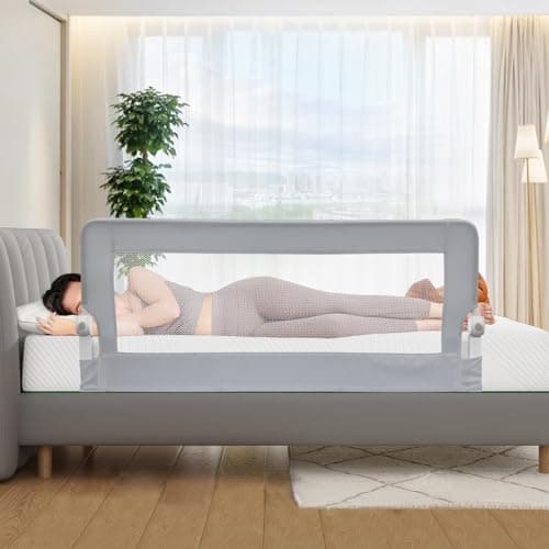 grelex Toddler Bed Rails, 51 Inch Foldable Bed Rail for Toddlers, Baby Bed Rail Guard for Twin, Full, Queen Size Bed, Box, Platform Bed, with Reinforced Safety System