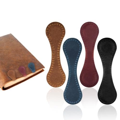 4pcs Leather Magnetic Bookmarks, Double-Sided Leather Magnet Bookmark for Reading, Book Markers for Book Lovers, Gifts for Mother's Day, Father's Day, Christmas