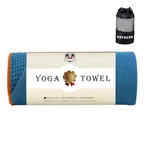 HAPBEAR Hot Yoga Towel - Non Slip Yoga Mat Towel with Grip Dot, Super-Absorbent, Soft Microfiber Towel for Hot Yoga, Pilates and Fitness
