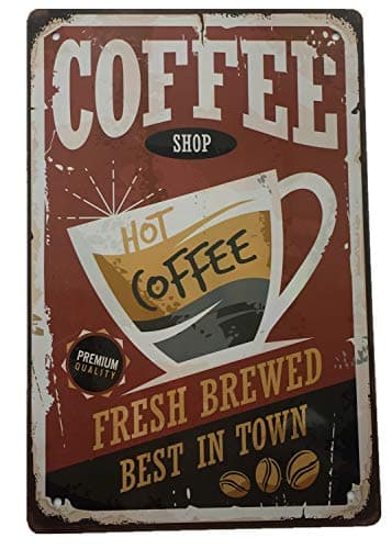 AIQIBAO Metal Vintage Tin Sign Decor-Coffee for Bar Pub Shop Funny Retro Wall Art Sign 12" X 8"