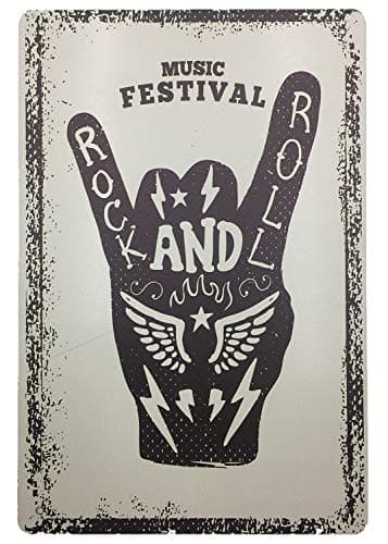 AIQIBAO Metal Vintage Tin Sign Decor-Rock Festival for Movie House Bar Pub Funny Wall Retro Art Sign 12" X 8"