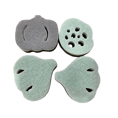 4 Pieces Fruit Shape Kitchen Cleaning Sponge Double-Sided Multi-Use Scrub Sponge Dish Sponge for Heavy Duty Scouring Pads Kitchen Furniture Dish Bathroom (Fruit-Shaped sponges)