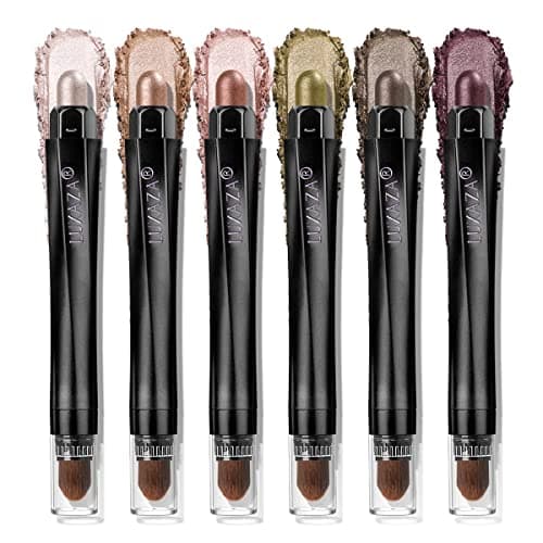 LUXAZA PRO Shimmer Eyeshadow Stick Makeup 6PCS Set, Pink Metallic Matte Cream Eye Shadow Eyeliner Brightener Pencil Crayon - DESERT WILD