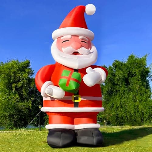27Ft Giant Inflatable Santa Claus with Blower Premium Inflatable Christmas Decorations Outdoor Holiday Decor for Yard Lawn Christmas Party (Without Built-in LED Lights)