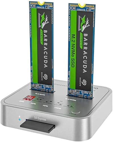 MAIWO K3016CL M.2 SATA/NVMe Docking Station, 10Gbps USB-C SSD Duplicator with SD Express Slot, One-Key Offline Clone, Dual M.2 SSD Reader & Writer, System Disk Migration Tool