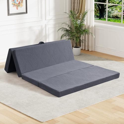 GEMBED Foldable Memory Foam Mattress - 3 Inch Full Waterproof Collapsible Mattress with Washable Cover, Portable Guest Bed Pad, Sleeping Mat for Travel RV Camping Yoga, Non-Slip Bottom,75"x54"x3"
