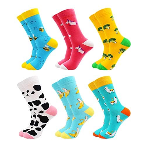 TOEJYJ Womens Socks size 9-11, Cute Funny Fun Crazy Cool Novelty Long Cotton Calf Crew Socks, Gift for Women Ladies Girls Teens