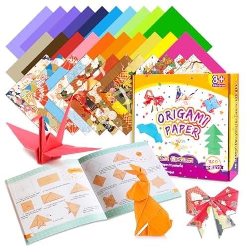Pigipigi Kids Craft Origami Paper Kit for Kids Ages 5-8 8-12, with Guiding Book, 360 Sheets DIY Art and Crafts Supplies,Colorful Folding Papers Set Projects Gifts Activity for Boy Girl Toys(Japanese)