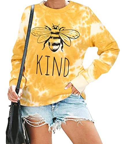 KIMSOONG Bee Kind T Shirt Be kind Sweatshirt Women Funny Inspirational Lightweight Blouse