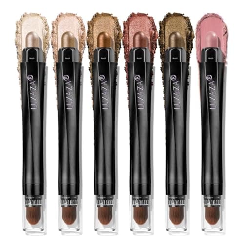 LUXAZA PRO BROWN NEUTRAL Eyeshadow Stick Makeup 6PCS Set, Metallic Shimmer Matte Cream Eye Shadow Eyeliner Brightener Pencil Crayon - BROWN NEUTRAL