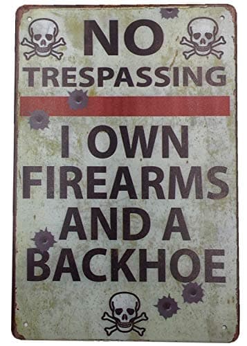 AIQIBAO Metal Vintage Tin Sign Decor-Warning No Trespassing Danger for Outdoor Home Business Retro Art Sign 12" X 8"