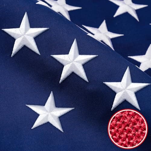 American Flag 4X6 FT TearProof Series, Heavy Duty Tough Spun Polyester USA Flags High Wind for Outside Outdoor with Durable Embroidered Stars Sewn Stripes Brass Grommets