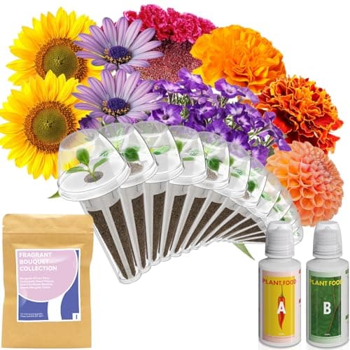 inbloom Fragrant Bouquet Seed Pod Kit for AeroGarden, iDoo, Ahopegarden, GARDENCUBE, 12 Pods (350+ Flower Seeds with Sunflower, Petunia, Mexican Marigold, Cockscomb, French Marigold, Dahlia)