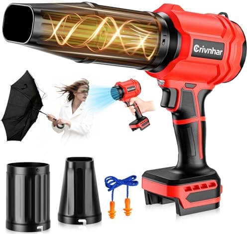 Cordless Leaf Blower Small for Milwaukee 18V Batteries(No Battery), Handheld Battery Powered Jet Fan Air Blowers with LED Light & 2 Nozzles, Variable Speed Cleaner for Leaves/Dust/Patio/Lawn/Snow