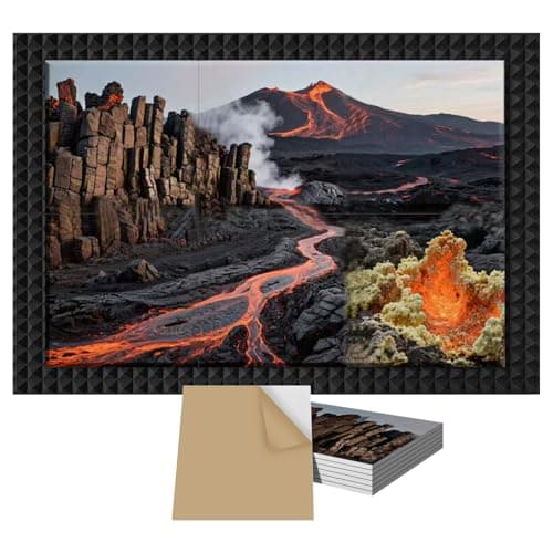 6 Pack Art Acoustic Panels, TEMGCUAM Self-Adhesive Sound Absorbing Wall Panels, 72"×48" Decorative Acoustic Treatment Panels for Home Office, Studio, Ceiling & Media Room