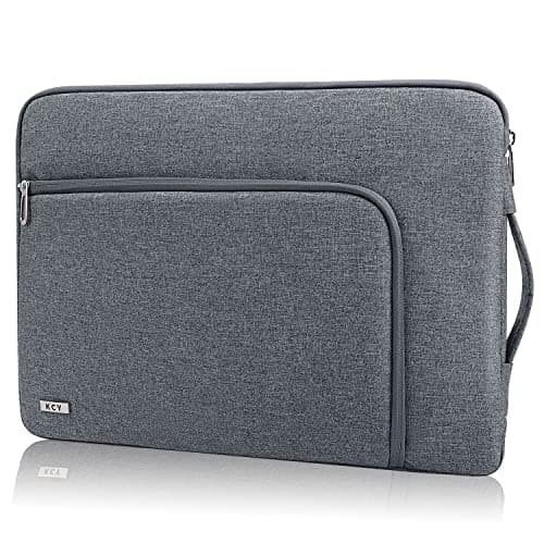KCY Laptop Sleeve Case 15.6 Inch, Slim Waterproof Computer Cover Bag Compatible with MacBook Air 15 M3/M4, MacBook Pro 15/16, 15-16 “ Hp Lenovo Dell Acer Asus Notebook, Grey