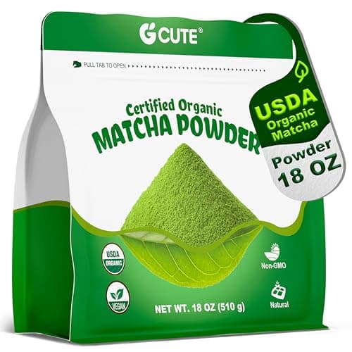 Organic Matcha Powder, 18 oz | Natural Drinks Pure Tea Powder | Organic Certification & Non-GMO | for Matcha Latte, Smoothies, Baking, and Beverage Preparation | Gluten-Free & Vegan (Matcha)