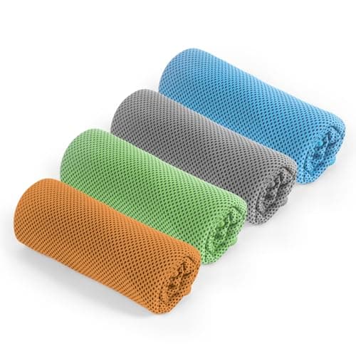 KISS QUEEN 4 Pack Cooling Towel for Face Neck,Workout Gym Fitness Yoga Running Tennis Hiking Camping Cool Towels(4 Pack-01)