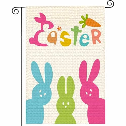 Easter Garden Flag 12x18 Inch Double Sided Easter Bunny Small Seasonal Spring Flag Yard Outdoor Flags of textile Decoration