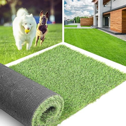 LFL Artificial Grass Turf 4 Feet X 6 Feet, Indoor/Outdoor Synthetic Fake Grass Rug with Drainage Holes, 0.8" Height Perfect Artificial Turf Mat for Garden Lawn Balcony Pet Landscape Decoration