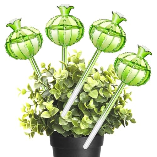 4 Pack Self Watering Planter Insert,Plant Watering Devices Plant Watering Globes for Indoor Plants,Easy Plants Live Houseplants Self Watering Plant Accessories Indoor Items for Plant Lovers - Green