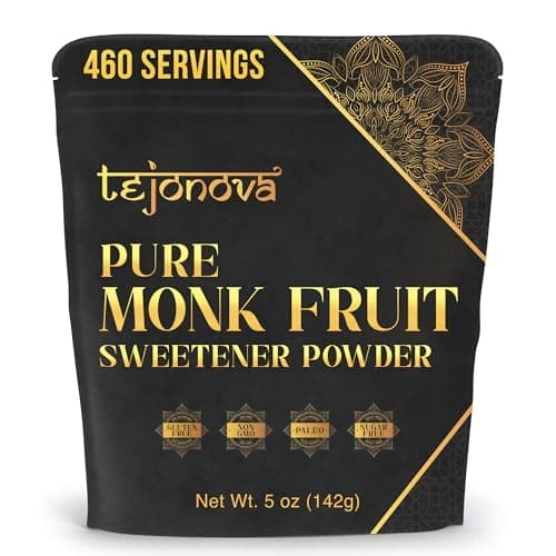 tejonova Monk Fruit Sweetener, 5 oz, Monk Fruit Extract Powder, Monkfruit Sweetener Pure Flavor, Monk Fruit Sweetener No Erythritol, Ideal Monkfruit Sweetner and Keto Sugar Substitute, 460 Servings