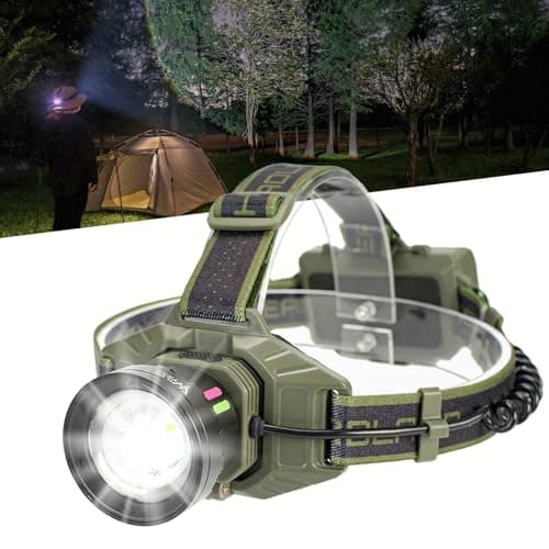 WILDE TRAIL Brightest & Powerful Rechargeable LED Headlamp - High Lumen Waterproof Headlight Flashlight, 180° Tilt & Zoomable Beam with White/Red Light for Camping, Hiking, Hunting, Running, Cycling