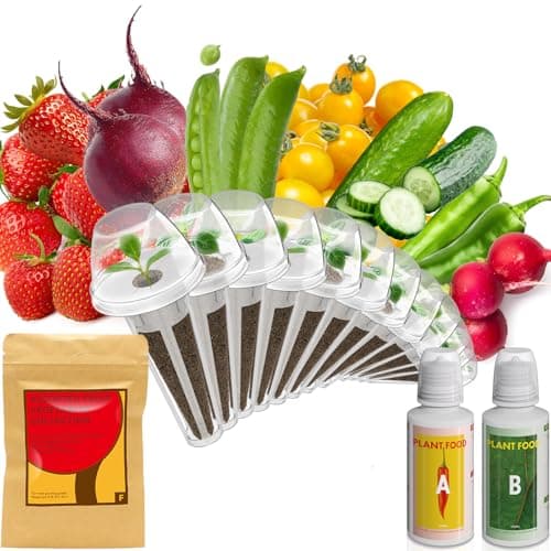 inbloom Fruit Seed Pod Kit for AeroGarden, Ahopegarden, GARDENCUBE, MUFGA, iDoo Hydroponics Growing System, 12-Pods (350+ Seeds Include Strawberry, Tomato, Cucumber, Pea, Ruby Queen Beet)
