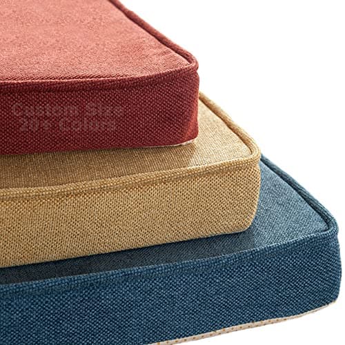 ROMTZD Customize Bench Cushion, Chair Pads Cushions for Bay Window Patio Furniture Long Stool Cushion, Piping Structure Design, Personalization 100 Colors and Fabrics