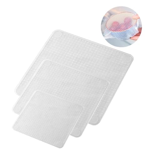 Silicone Bowl Lids with 3 Different Size, Reusable Suction Seal Covers for Food Storage in Fridge, Splatter Guard & Microwave Cover, Silicone Stretch Lids for Bowls, Cups Food Covers Kitchen Gadgets